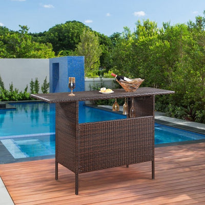 Outdoor Rattan Bar Counter Table