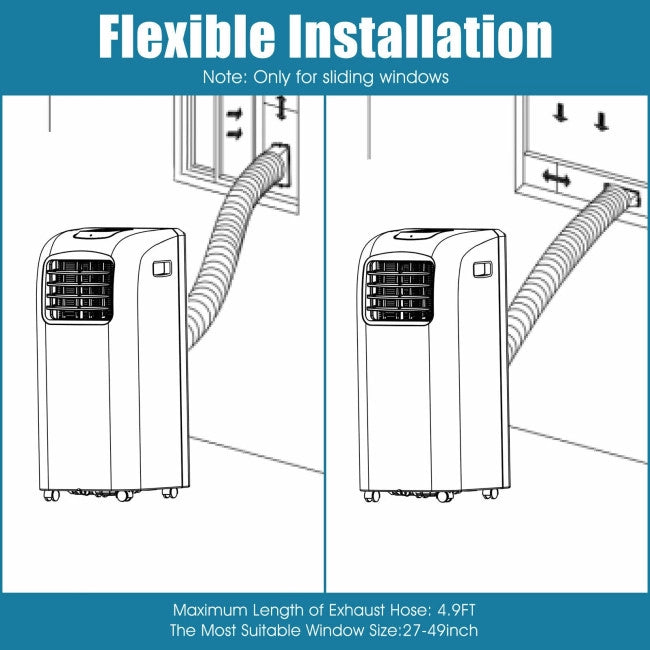 8000 BTU Portable Air Conditioner Cooler with Dehumidifier Function and Remote Control