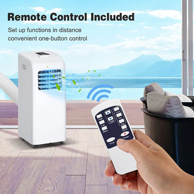8000 BTU Portable Air Conditioner Cooler with Dehumidifier Function and Remote Control