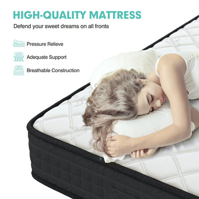 8 Inch Memory Foam Bed Mattress Medium Firm with Breathable Mattress Cover for Pressure Relieve