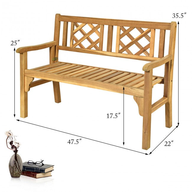 Foldable Garden Patio Bench