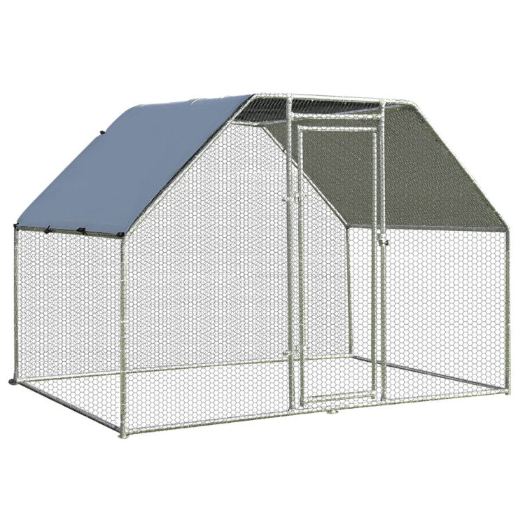 9.5 x 6.5 Feet Large Walk-In Chicken Coop Poultry Cage Outdoor Pen Hen ...
