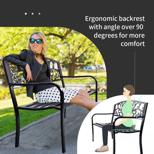 50 Inch Steel Frame Garden Porch Chair