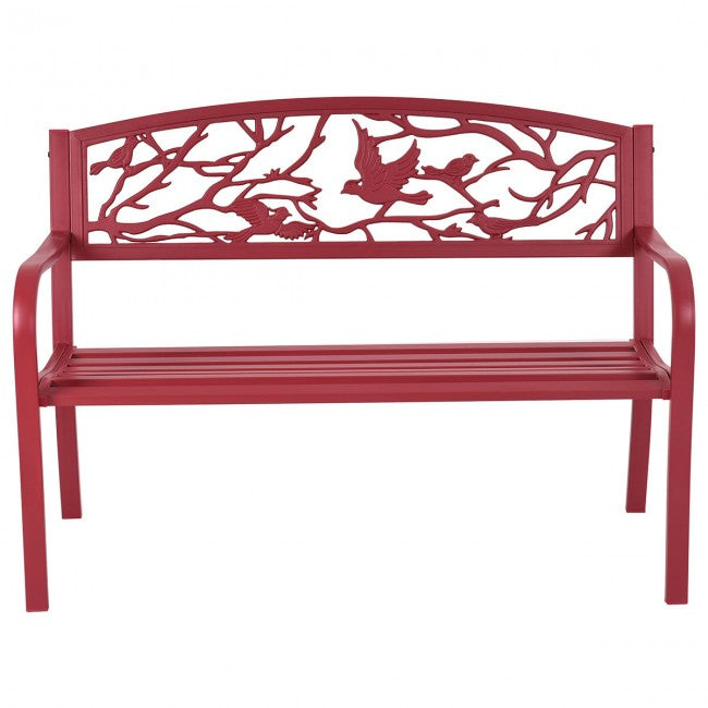 Outdoor Garden Patio Bench - Red