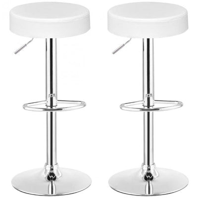 Set of 2 Adjustable Swivel Round Bar Stool Pub Chair