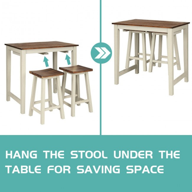 3 Pces Apartment Dining Table Set