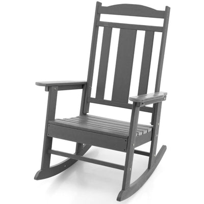 All-Weather Patio Rocking Chair Outdoor HDPE Rocker Chair with 330 lbs Weight Capacity