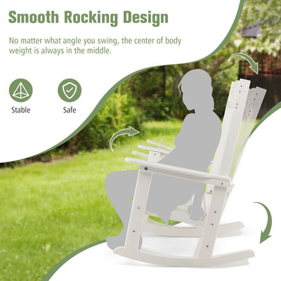 All-Weather Patio Rocking Chair Outdoor HDPE Rocker Chair with 330 lbs Weight Capacity