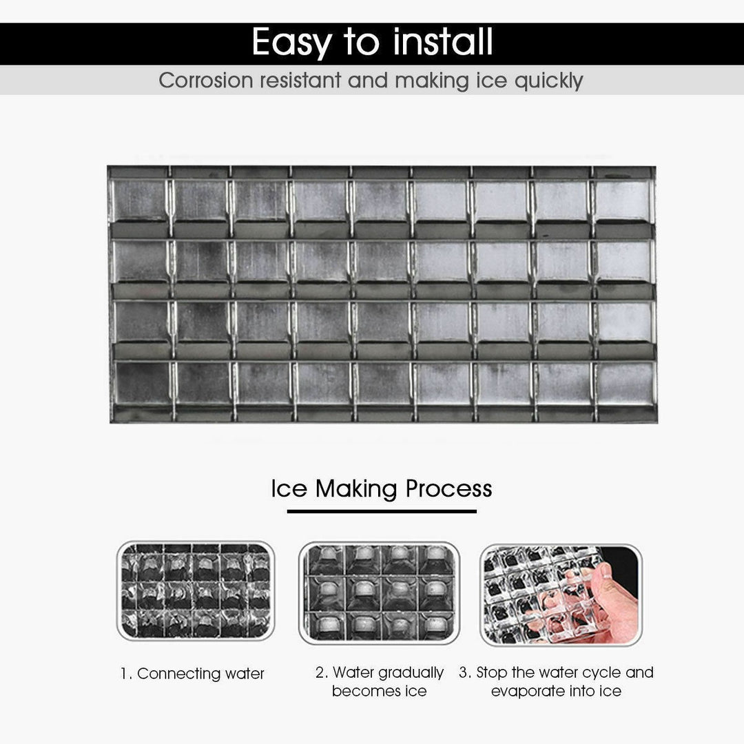110LBS 24H Portable Built-In Stainless Steel Commercial Ice Maker Machine with Full Set of Accessories