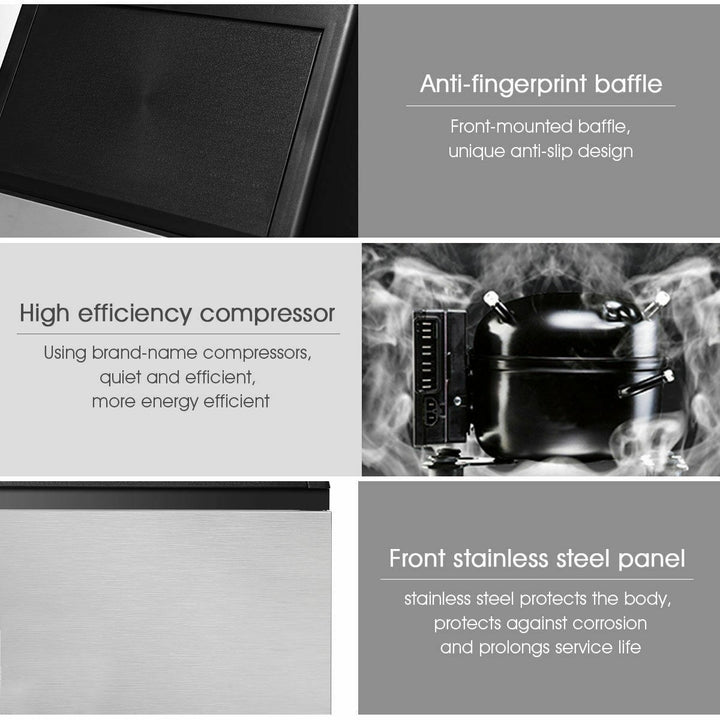 110LBS 24H Portable Built-In Stainless Steel Commercial Ice Maker Machine with Full Set of Accessories