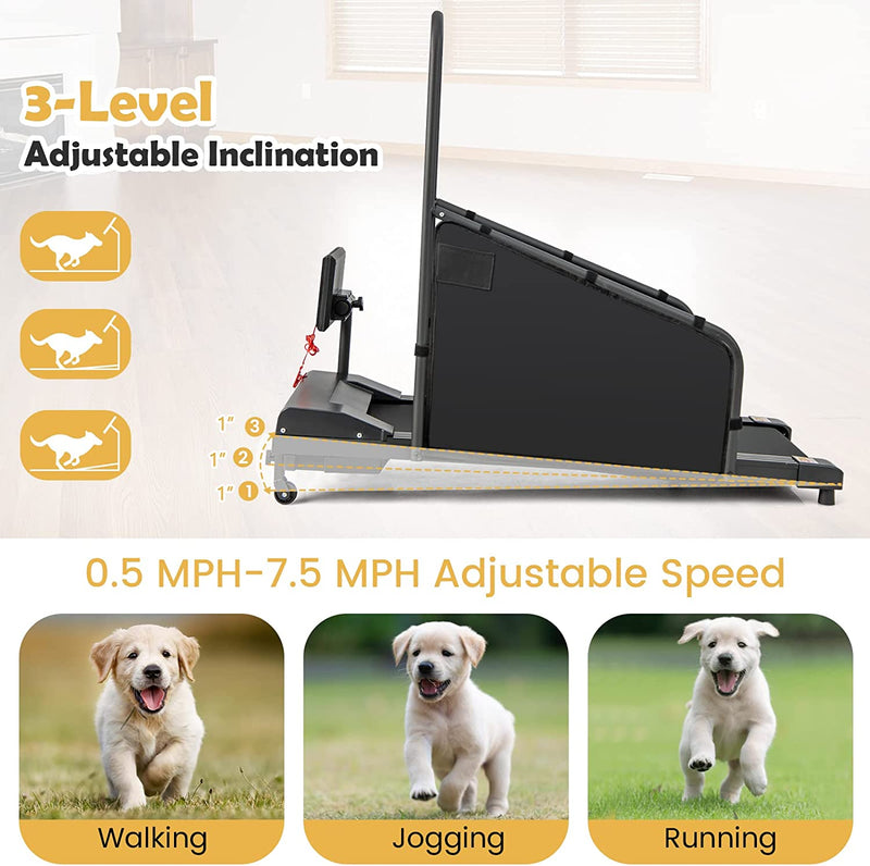 Dog Treadmill Running Machine Pet Exercise Equipment with Remote Control and LCD Display for Small/Medium-Sized Dogs