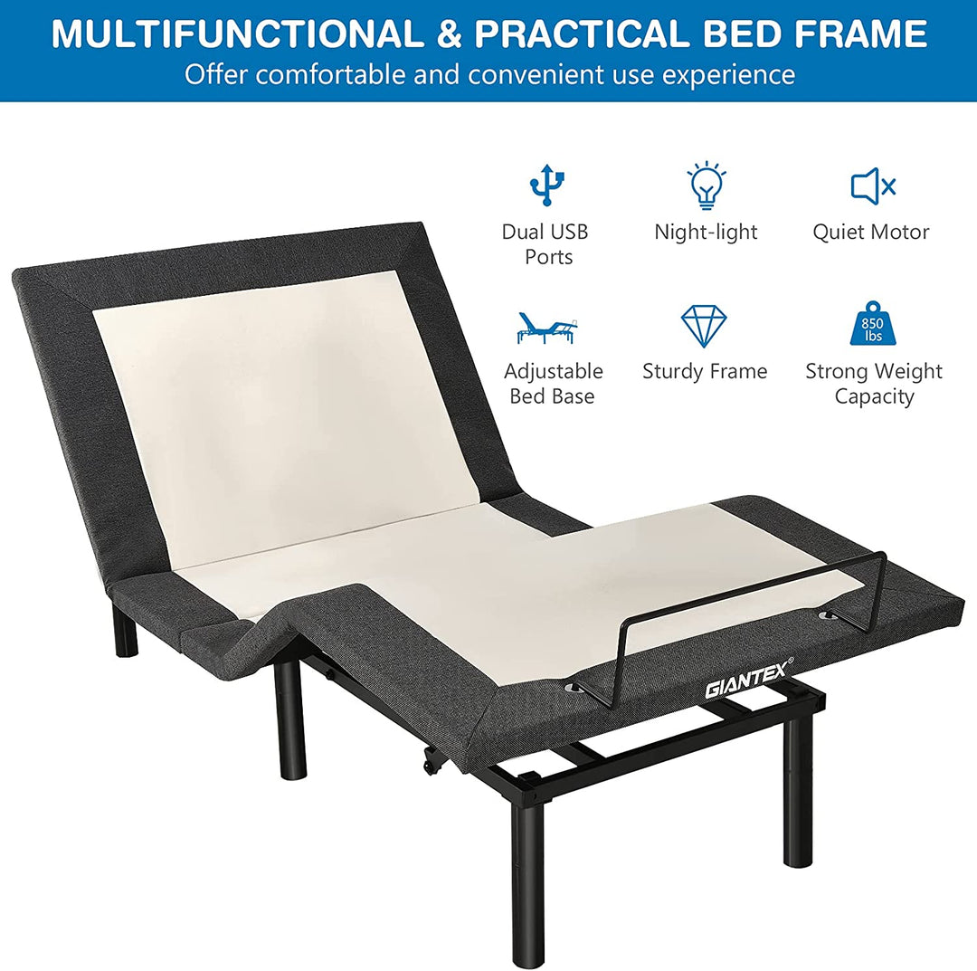 Electric Adjustable Bed Base Zero Gravity Twin/Queen Size Bed Frame with Massage and Remote Control