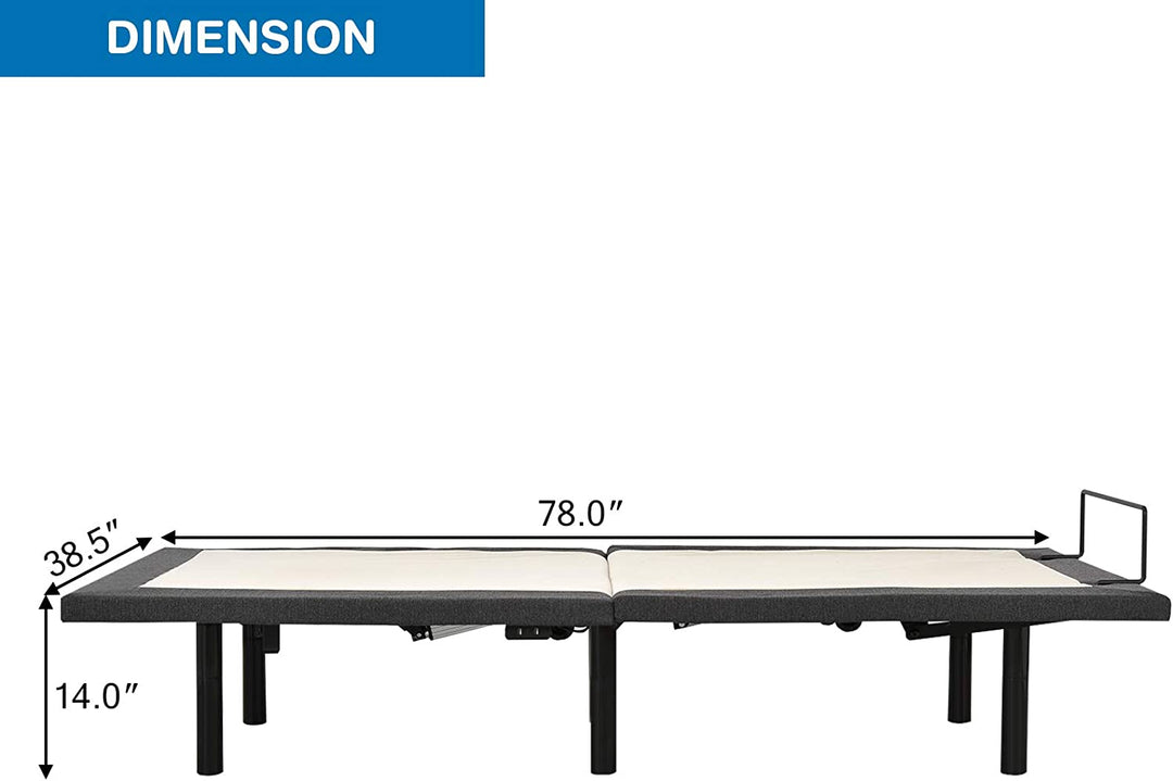 Electric Adjustable Bed Base Zero Gravity Twin/Queen Size Bed Frame with Massage and Remote Control