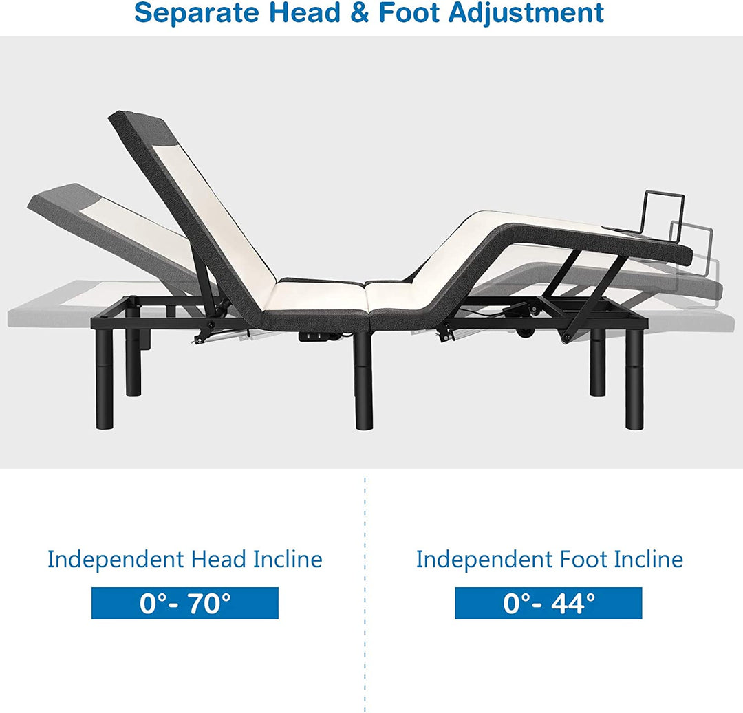 Electric Adjustable Bed Base Zero Gravity Twin/Queen Size Bed Frame with Massage and Remote Control