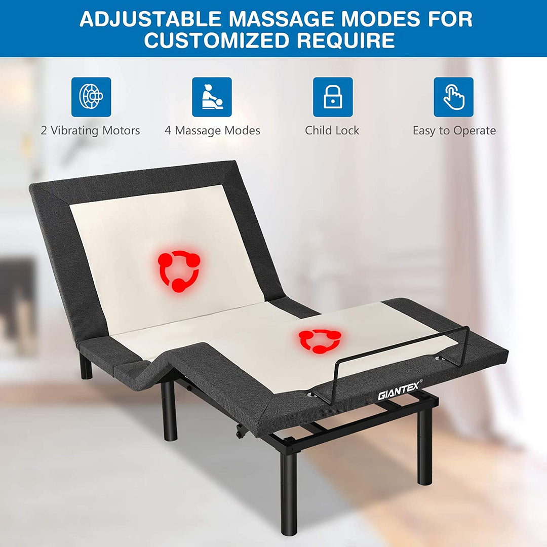 Electric Adjustable Bed Base Zero Gravity Twin/Queen Size Bed Frame with Massage and Remote Control