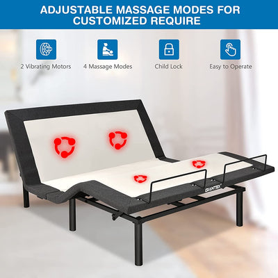 Electric Adjustable Bed Base Zero Gravity Twin/Queen Size Bed Frame with Massage and Remote Control