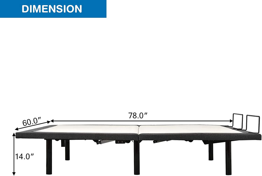Electric Adjustable Bed Base Zero Gravity Twin/Queen Size Bed Frame with Massage and Remote Control
