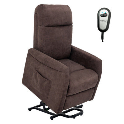 Electric Power Lift-up Recliner Adjustable Massage Chair with Remote Control and Side Storage Pocket for Elderly