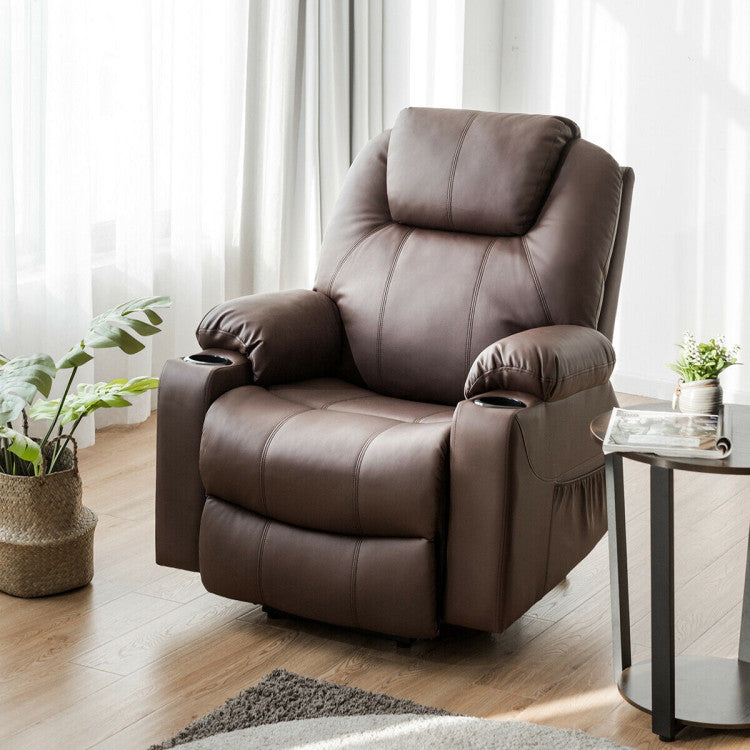 Electric Power Lift Recliner Massage Chair Leather Sofa with 8 Vibrating Nodes and 5 Massage Modes Electric Power Lift Recliner Massage Chair Leather Sofa with 8 Vibrating Nodes and 5 Massage Modes