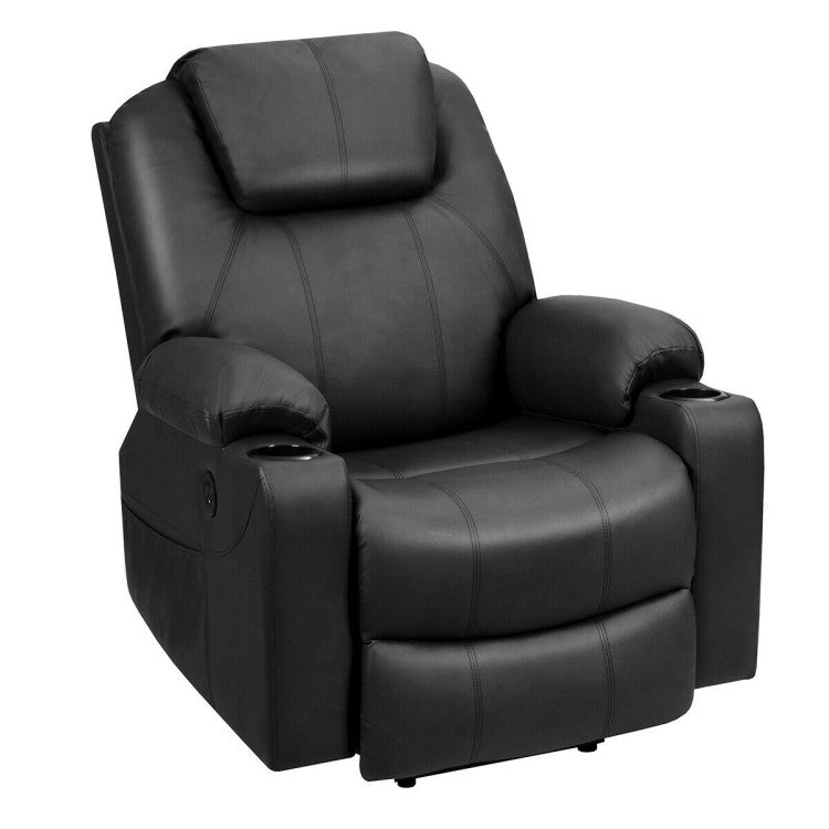 Electric Power Lift Recliner Massage Chair Leather Sofa with 8 Vibrating Nodes and 5 Massage Modes