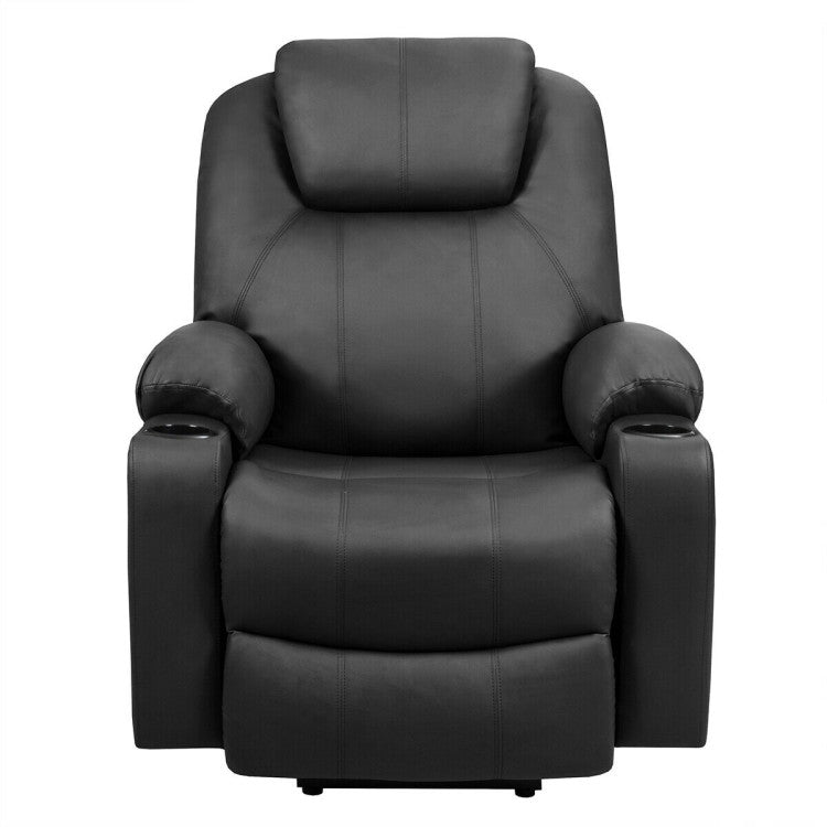 Electric Power Lift Recliner Massage Chair Leather Sofa with 8 Vibrating Nodes and 5 Massage Modes