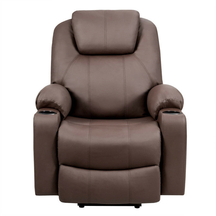 Electric Power Lift Recliner Massage Chair Leather Sofa with 8 Vibrating Nodes and 5 Massage Modes