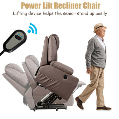 Electric Power Lift Recliner Massage Chair Leather Sofa with 8 Vibrating Nodes and 5 Massage Modes