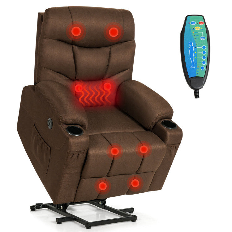Electric Power Lift Recliner Sofa Fabric Massage Chair with Heated Vib Chairliving Electric Power Lift Recliner Sofa Fabric Massage Chair with Heated Vib Chairliving