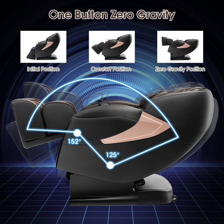 Electric Shiatsu Massage Chair Zero Gravity SL-Track Massage Recliner with Wireless Speaker and Intelligent Voice Control