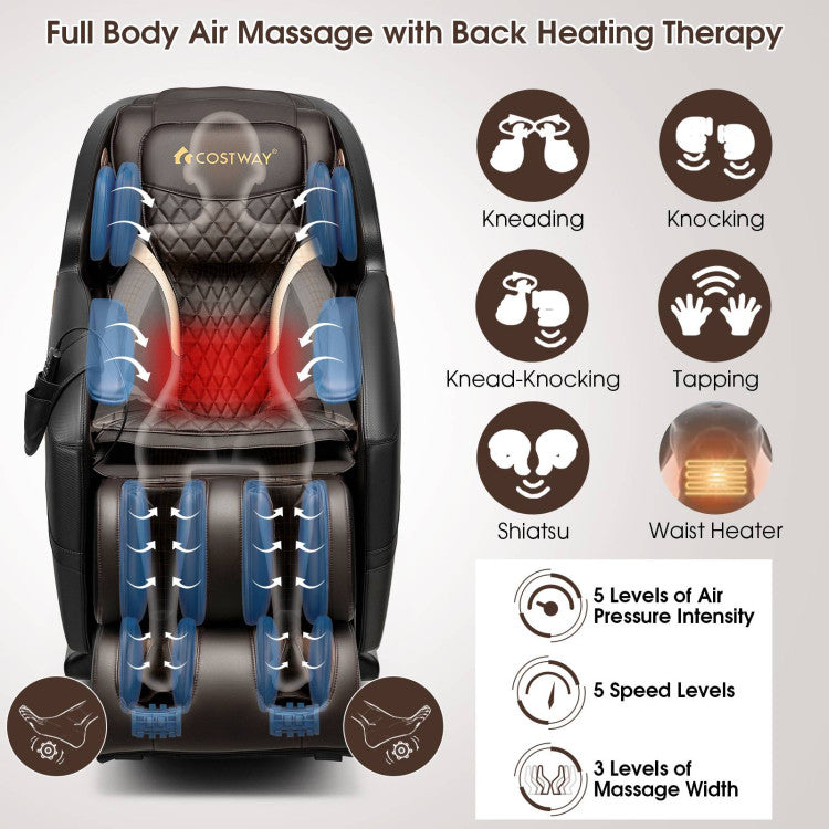 Shiatsu Massage with Heat Massage Chair-Golden | Costway