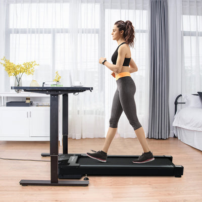 Electric Treadmill Walking Pad Under Desk Treadmill with Touchable LED Display and Wireless Remote Control