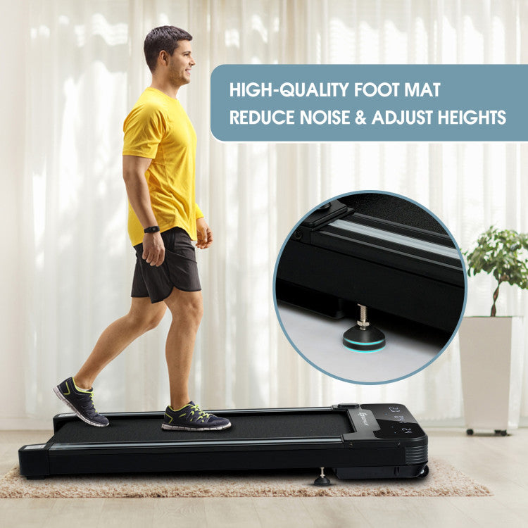 Electric Treadmill Walking Pad Under Desk Treadmill with Touchable LED Display and Wireless Remote Control