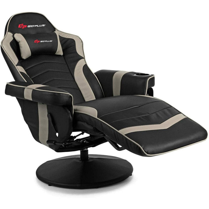 Ergonomic High Back PU Leather Computer Office Chair Swivel Massage Gaming Recliner with Adjustable Backrest and Footrest