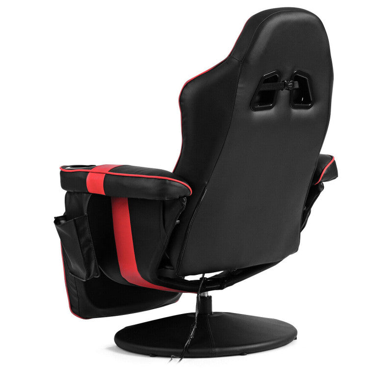 Ergonomic High Back PU Leather Computer Office Chair Swivel Massage Gaming Recliner with Adjustable Backrest and Footrest