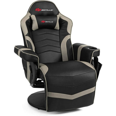 Ergonomic High Back PU Leather Computer Office Chair Swivel Massage Gaming Recliner with Adjustable Backrest and Footrest