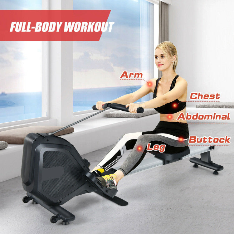 Foldable Magnetic Rowing Machine Full Body Exercise Rower with LCD Mon ...