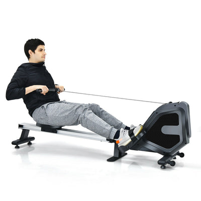 Foldable Magnetic Rowing Machine Full Body Exercise Rower with LCD Monitor and 8 Level Adjustable Resistance