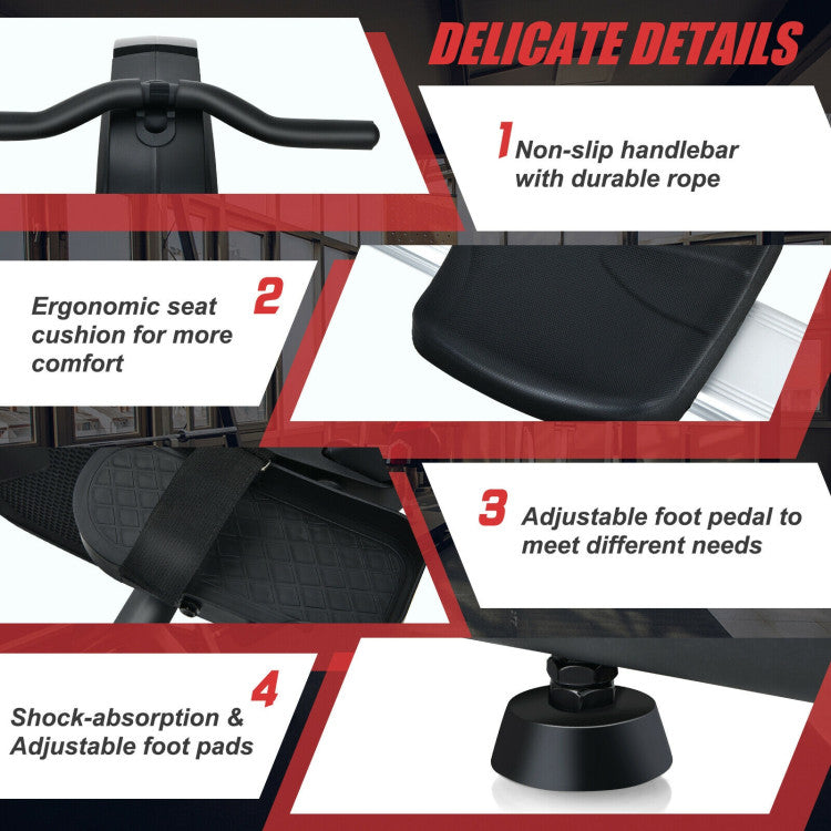 Foldable Magnetic Rowing Machine Full Body Exercise Rower with LCD Mon ...