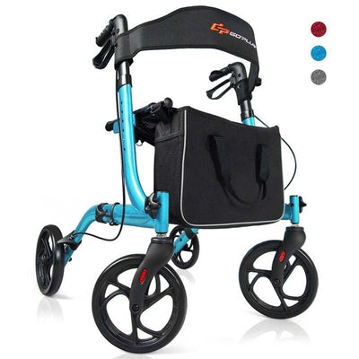 Folding Rollator Walkers Lightweight Medical Drive Walker Mobility Walking Aid with Adjustable Handle and Storage Bag