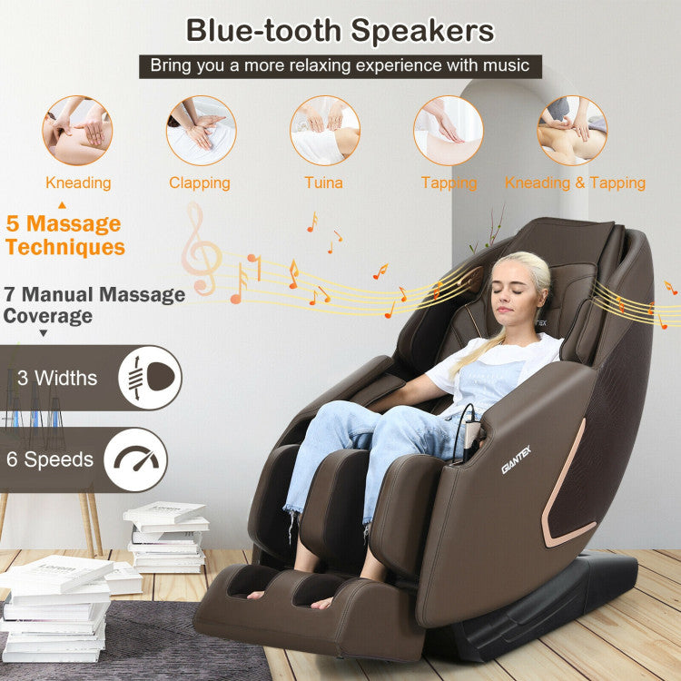 Full Body SL Track Massage Chair Zero Gravity Massage Recliner with Remote Control and Built-in Speaker