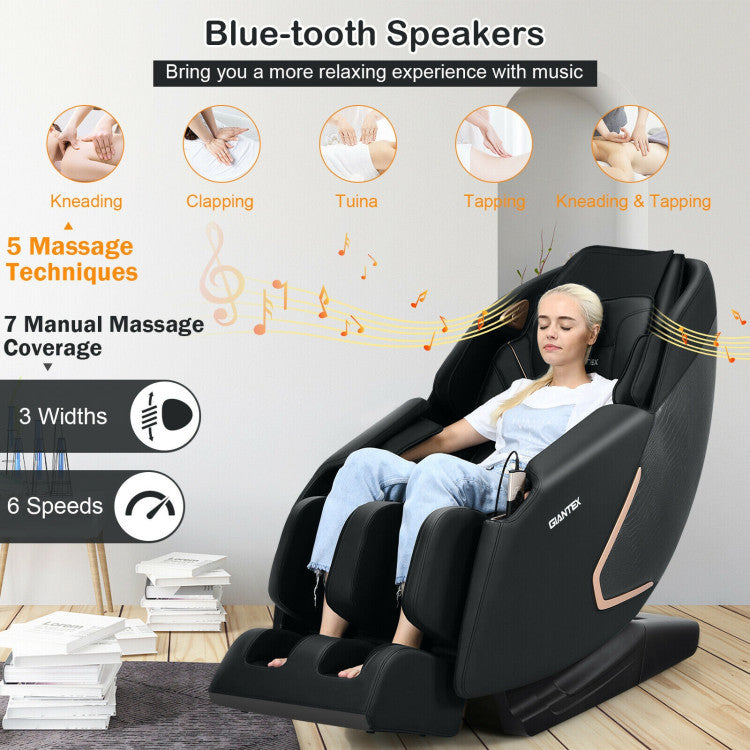 Full Body SL Track Massage Chair Zero Gravity Massage Recliner with Remote Control and Built-in Speaker