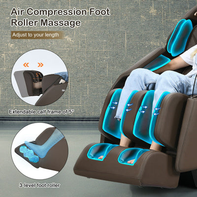 Full Body SL Track Massage Chair Zero Gravity Massage Recliner with Remote Control and Built-in Speaker