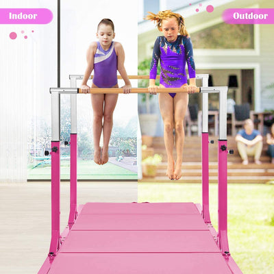 Kids Double Horizontal Bars Junior Gymnastic Training Parallel Bars with Adjustable Height and Width