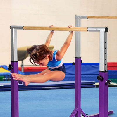 Kids Double Horizontal Bars Junior Gymnastic Training Parallel Bars with Adjustable Height and Width