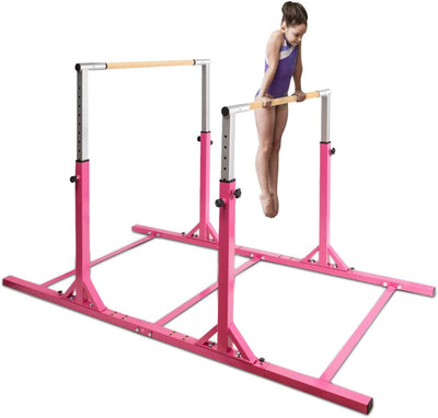 Kids Double Horizontal Bars Junior Gymnastic Training Parallel Bars with Adjustable Height and Width