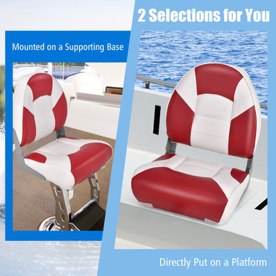 Low Back Folding Boat Seat Fishing Chair with Ultra-Thickened High-Density Sponge