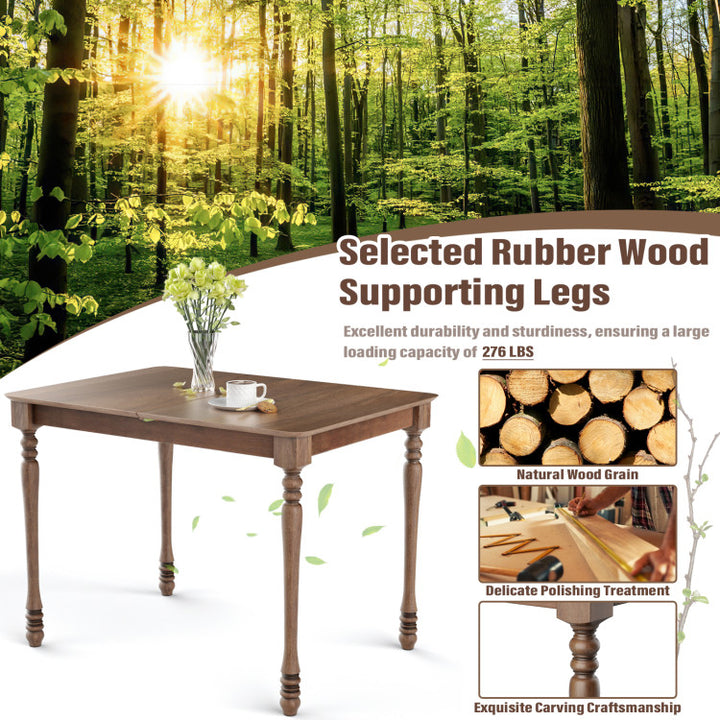Modern Extendable Dining Table Butterfly Leaf Rectangle Tabletop with Hardwood Structure