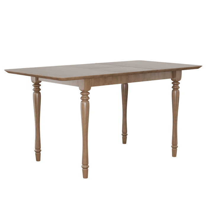 Extendable Wooden Butterfly Leaf Dinette Table Rectangle Dining Tabletop with Rubber Wood Legs Mahogany Finish