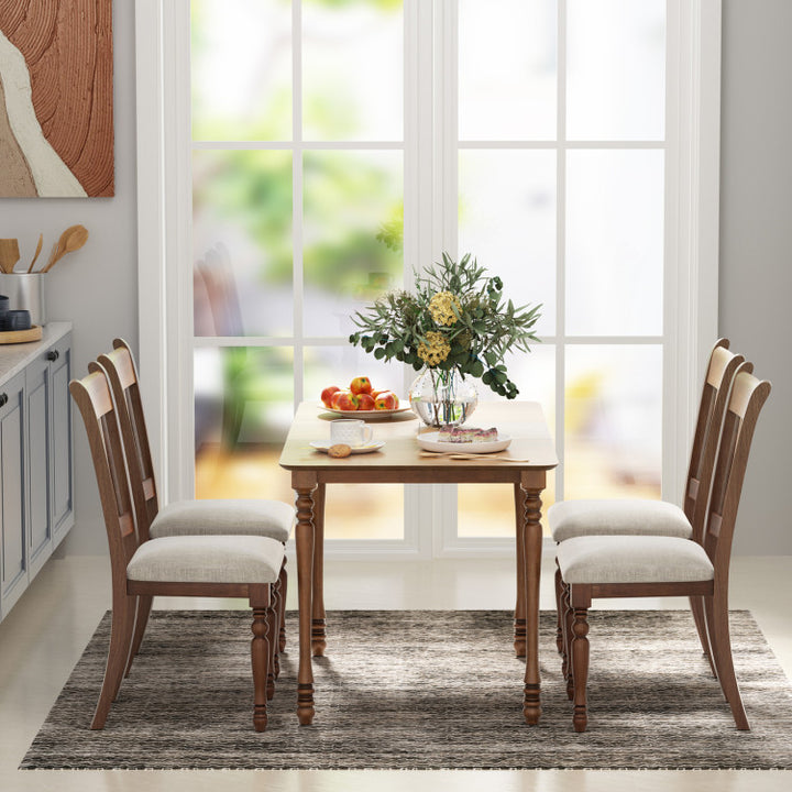 Modern Extendable Dining Table Butterfly Leaf Rectangle Tabletop with Hardwood Structure