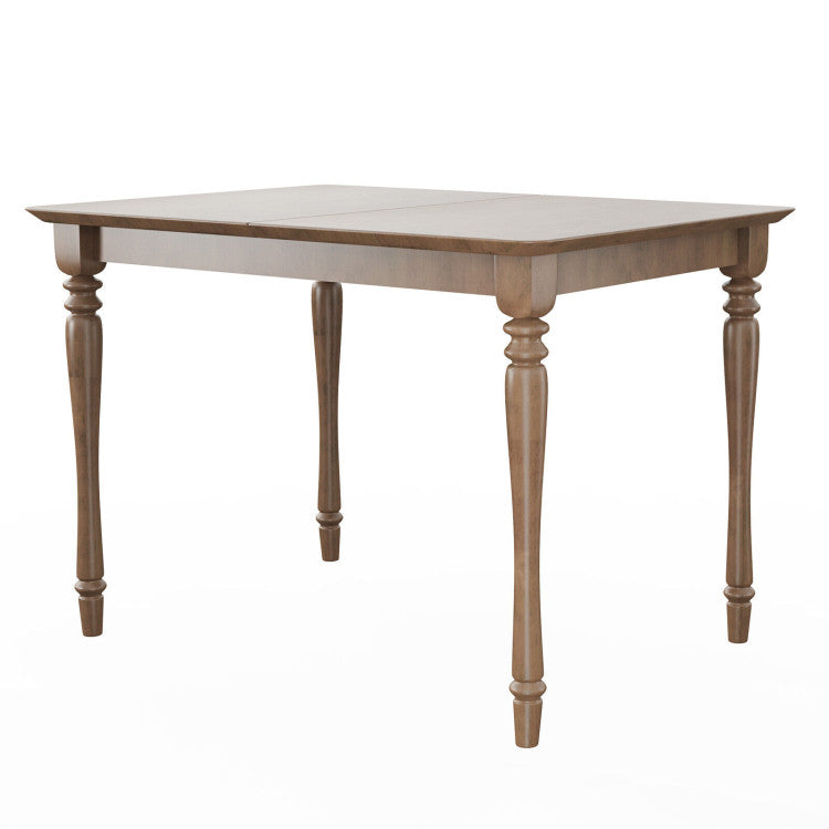 Extendable Wooden Butterfly Leaf Dinette Table Rectangle Dining Tabletop with Rubber Wood Legs Mahogany Finish